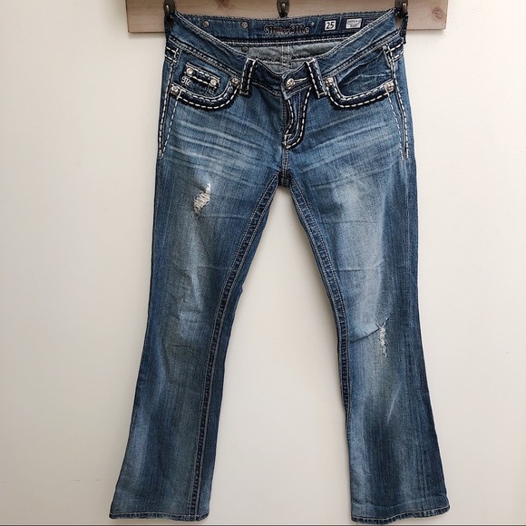 Miss Me Distressed Embellished Bootleg Jeans - Picture 7 of 8